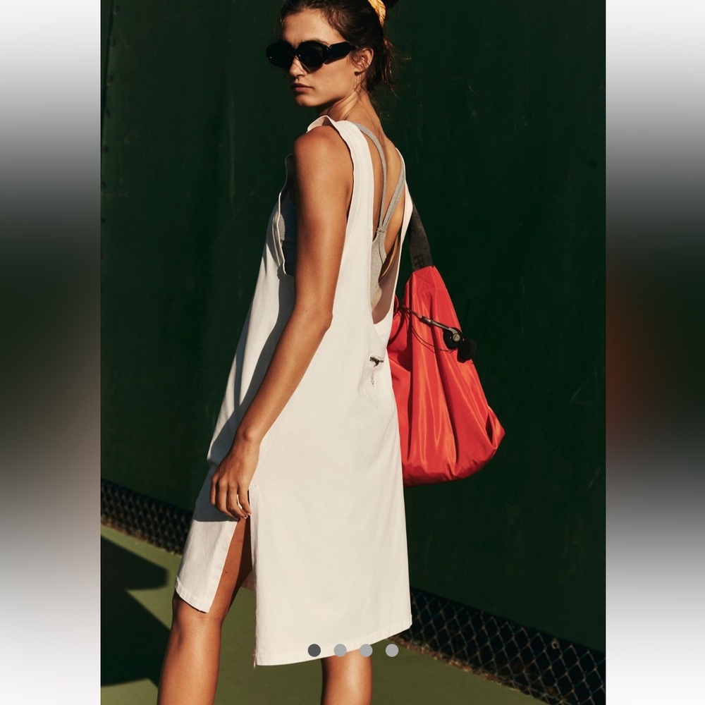 FP Movement by Free People Cream Sleeveless Tunic Dress